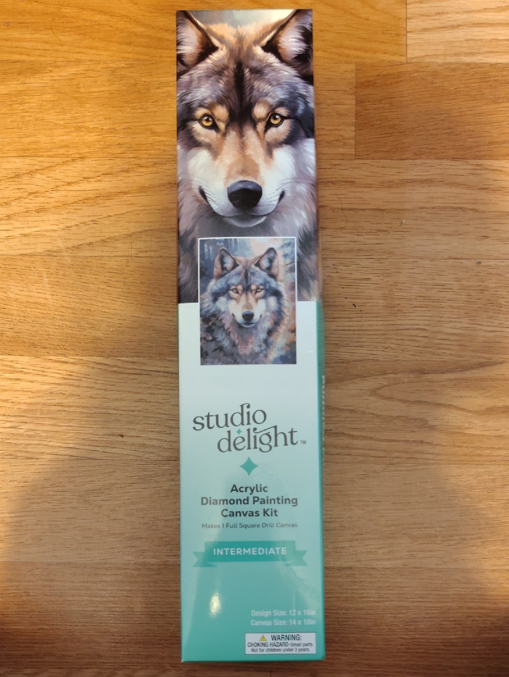 Studio Delight Acrylic Diamond Painting Kit - Wolf Design - Teal & Brown